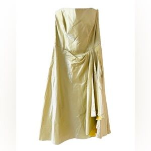 Vintage 80’s Lazaro Satin Taffeta Midi Dress
Light Sage Green Strapless
Size 12